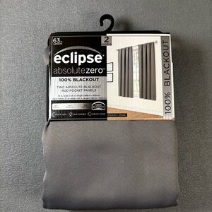 Eclipse Absolute Zero 100% Blackout Curtains Smoke Gray Set of 2 Panels 63"